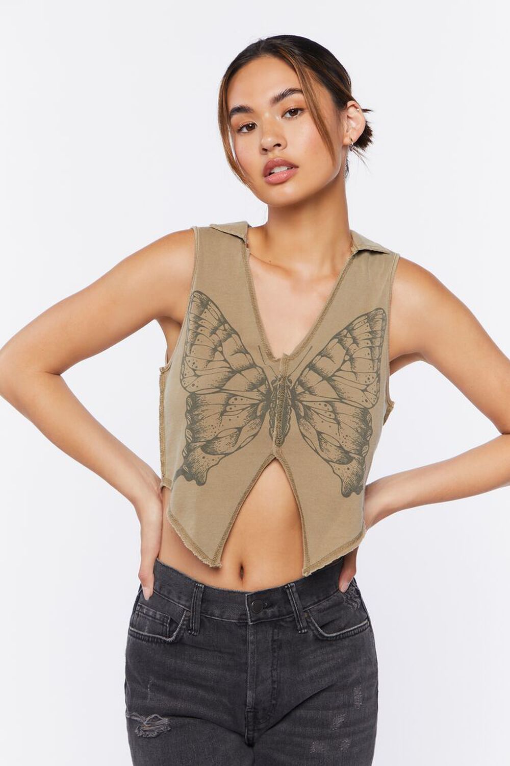 Butterfly Graphic Crop Top, image 2