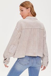 TAUPE Reverse Fleece Drop-Sleeve Jacket, image 3