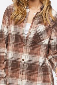 TAUPE/MULTI Longline Flannel Shirt, image 5