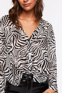 BLACK/MULTI Zebra Print Long-Sleeve Shirt, image 5