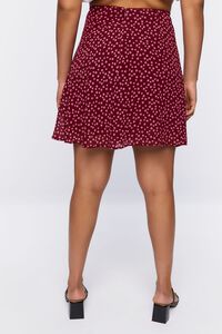 MAROON/MULTI Plus Size A-Line Mini Skirt, image 4