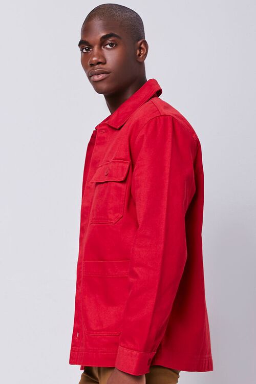 RED Twill Buttoned Jacket, image 3