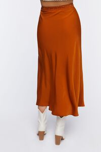 ROOT BEER Satin Side-Slit Midi Skirt, image 5