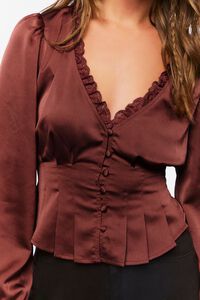 CURRANT Shirred Lace-Trim Top, image 6