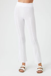 WHITE Crochet Flare Pants, image 2
