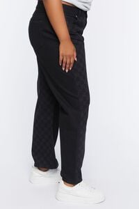 BLACK Plus Size Checkered 90s-Fit Jeans, image 3