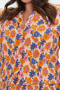 ORANGE/MULTI Plus Size Floral Print Shirt, image 5
