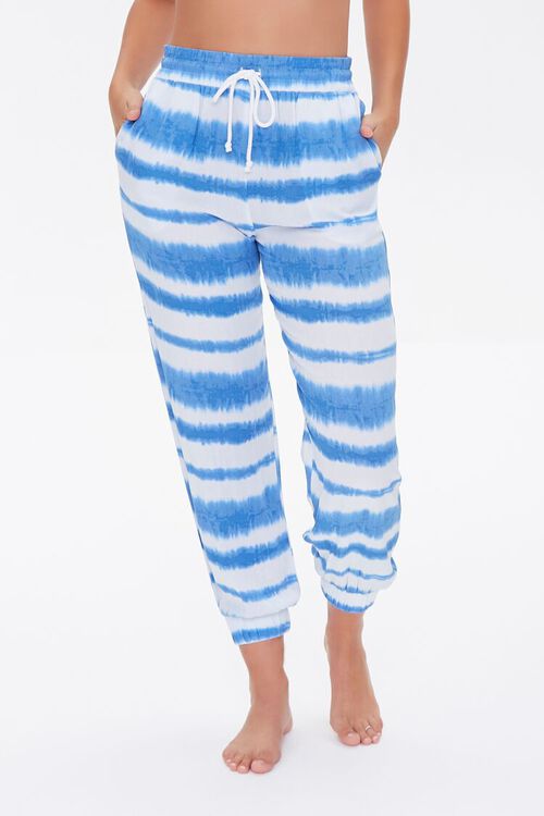 BLUE/WHITE Tie-Dye Swim Cover-Up Pants, image 2