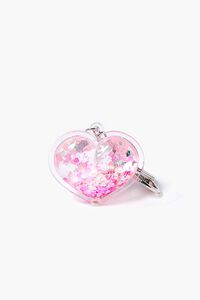 PINK Glitter Heart Keychain, image 3