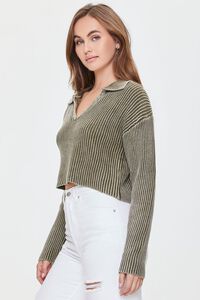 OLIVE Ribbed Split-Neck Sweater, image 2