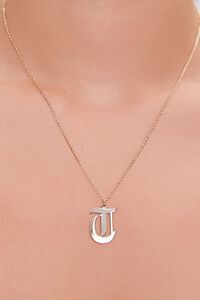 GOLD/T Initial Pendant Chain Necklace, image 1