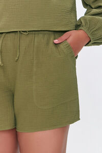 OLIVE Plus Size Textured Drawstring Shorts, image 5