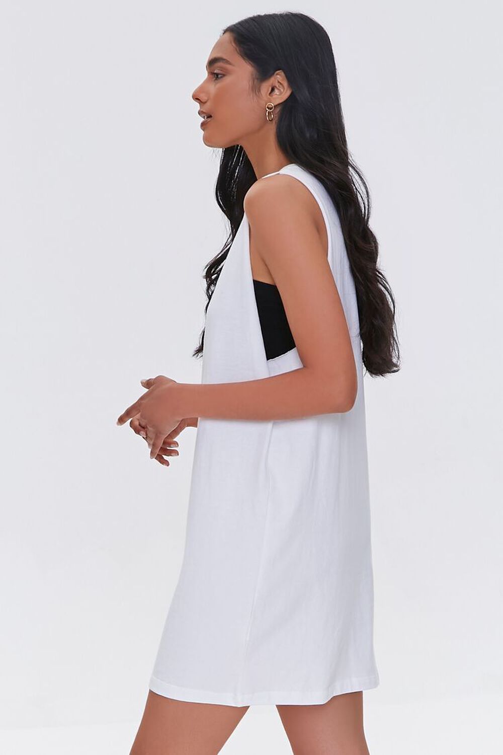 WHITE Muscle Tee Mini Dress, image 2