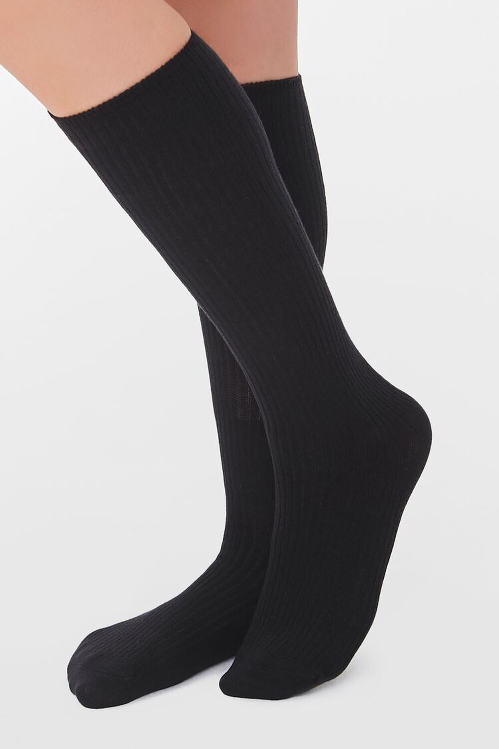 Ribbed Knee-High Socks, image 1