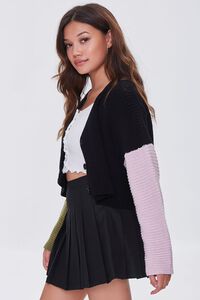 BLACK/MULTI Colorblock Cardigan Sweater, image 3