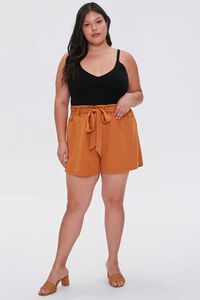 RUST Plus Size Relaxed Tie-Belt Shorts, image 5
