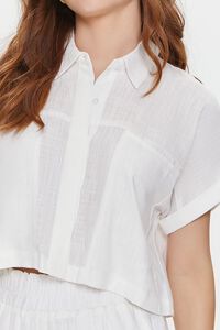 VANILLA Cropped Linen-Blend Shirt, image 5