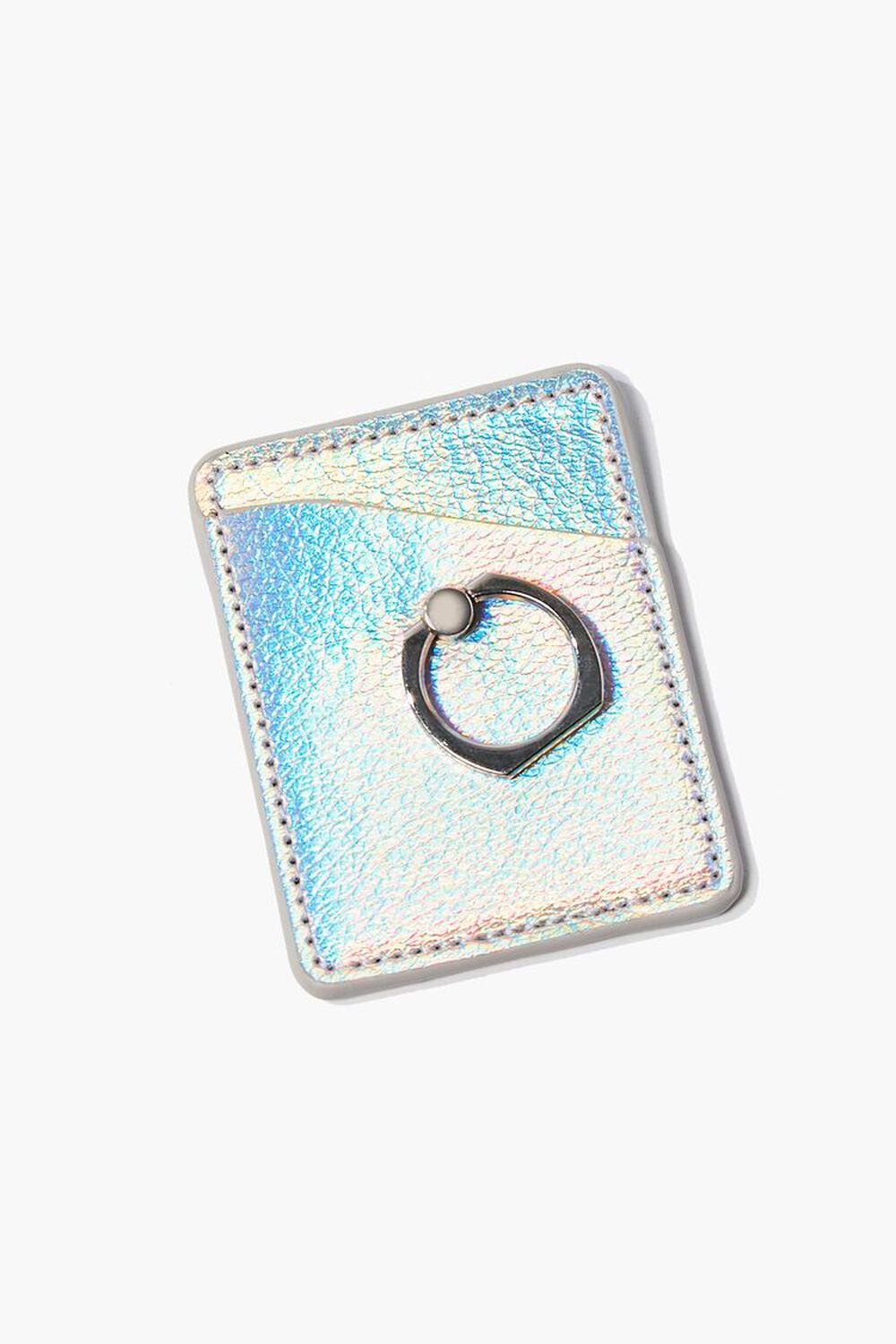 WHITE/MULTI Iridescent Phone Ring With Card Holder, image 1