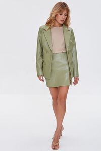 SAGE Faux Leather Double-Breasted Jacket, image 4