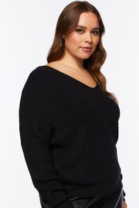 BLACK Plus Size Twisted-Back Sweater, image 2