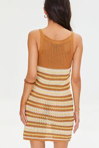 TAN/MULTI Striped Crochet Mini Dress, image 3