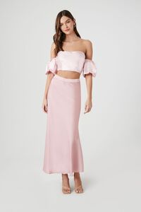 PINK Puff-Sleeve Off-the-Shoulder Crop Top, image 4