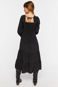 BLACK Tiered Peasant-Sleeve Midi Dress, image 3