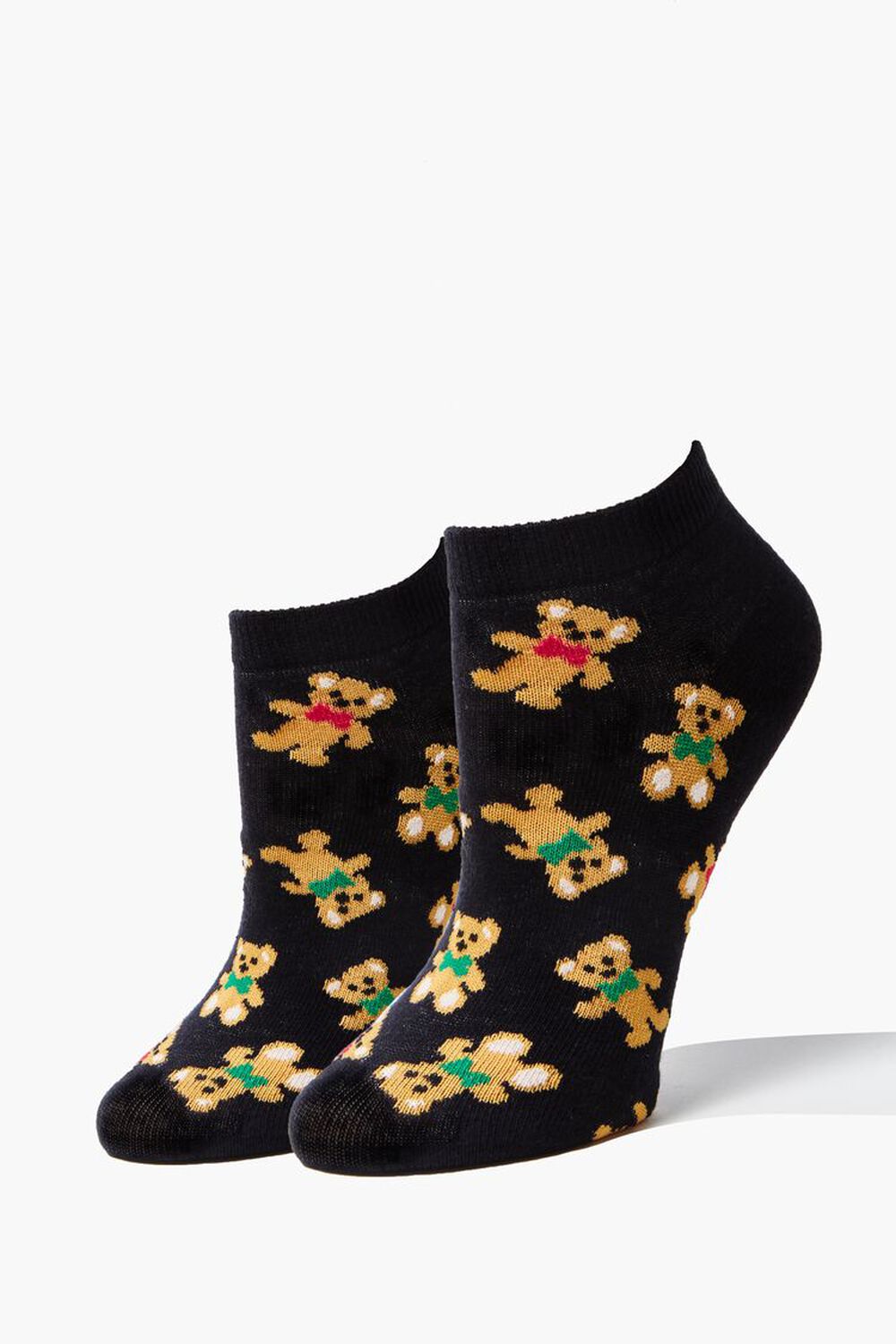 BLACK/MULTI Teddy Bear Ankle Socks, image 1