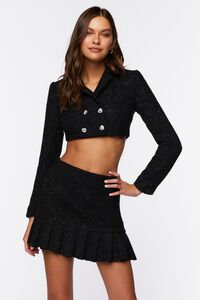 Tweed Pleated Mini Skirt, image 1