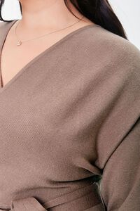 CAMEL Plus Size Wrap Sweater Dress, image 5