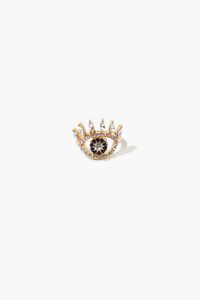 GOLD/CLEAR Rhinestone Eye Cocktail Ring, image 1
