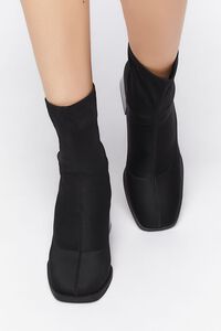 BLACK Flare Heel Sock Booties, image 4