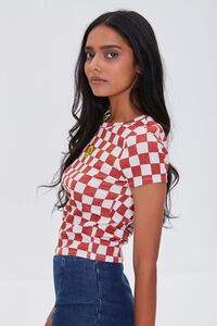 RED/MULTI Checkered Happy Face Graphic Tee, image 2
