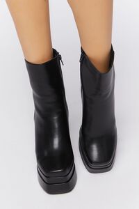 BLACK Chunky Heel Platform Ankle Boots, image 4
