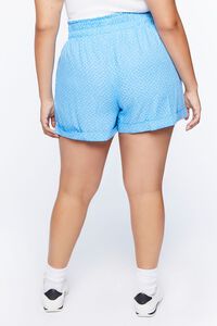 BLUE/MULTI Plus Size Checkered Print Shorts, image 4