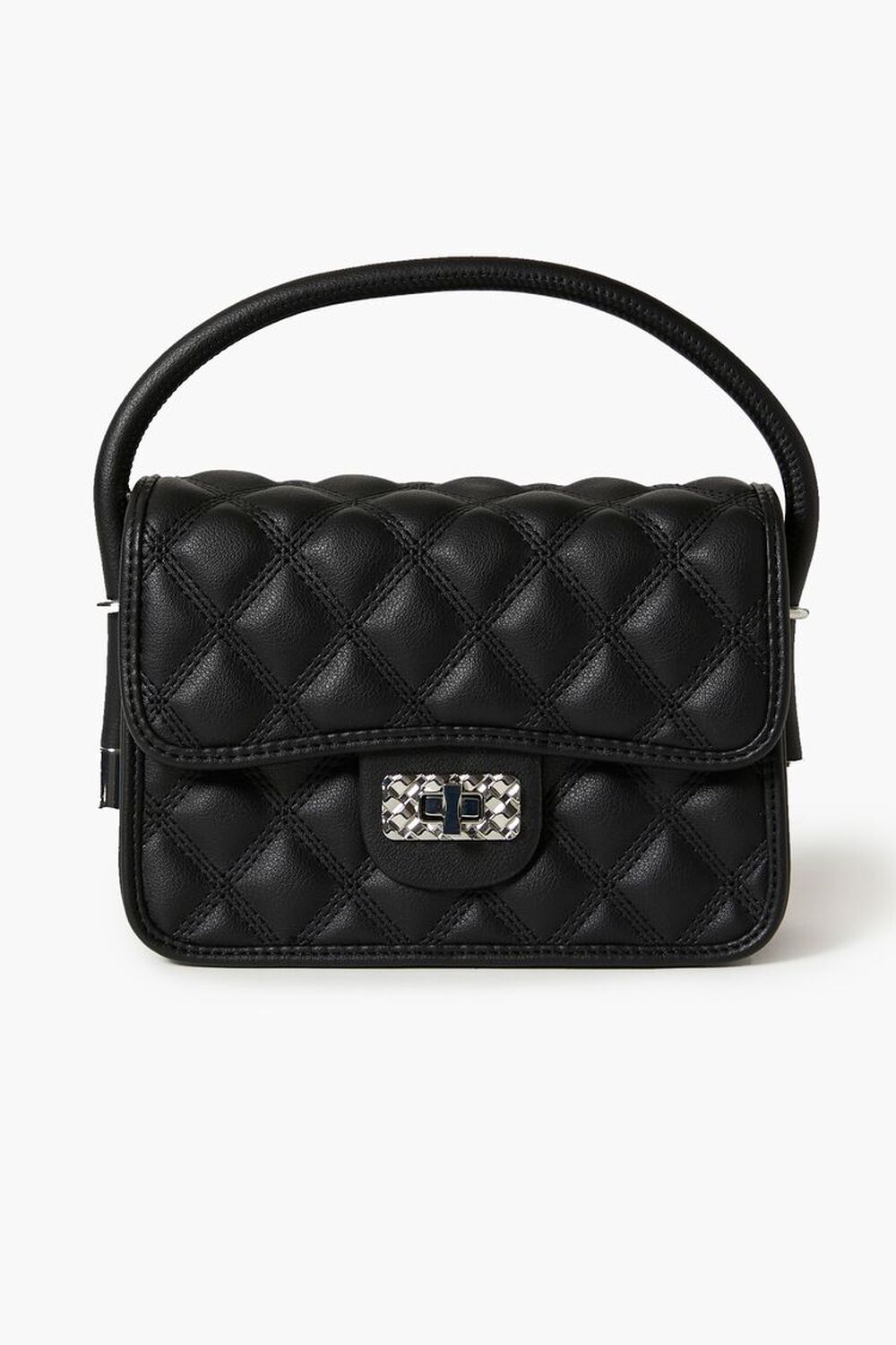 Forever 21 Women's Faux Leather/Pleather Quilted Crossbody Bag in Black | Date Night, Clubbing, Party Clothes | F21