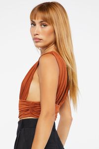 RUST Ruched Plunging Crop Top, image 2