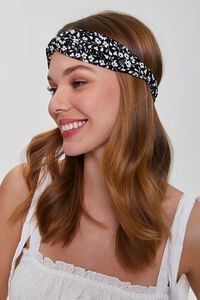 BLACK/MULTI Ditsy Floral Twisted Headwrap, image 2