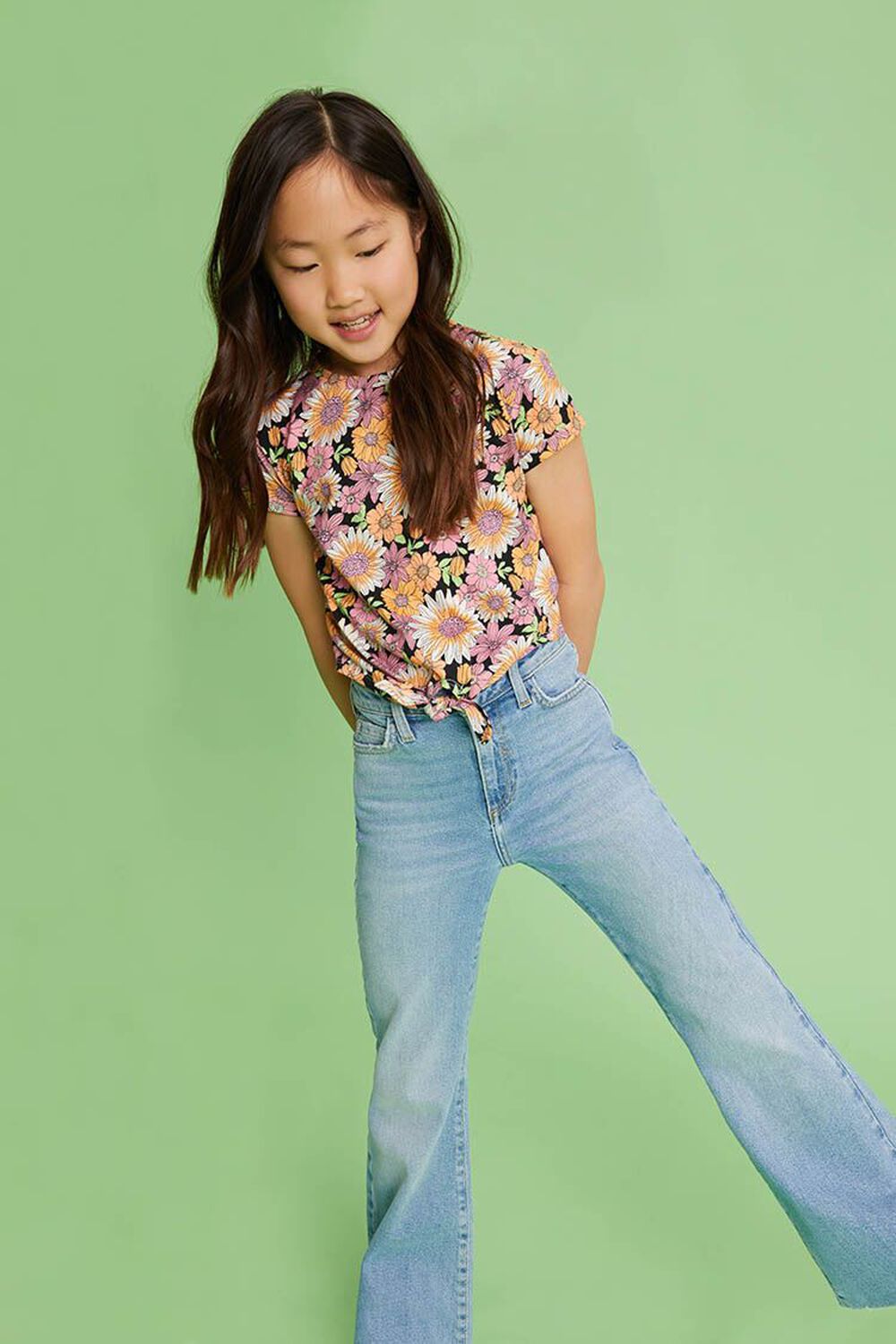 LIGHT DENIM Girls Recycled Cotton Jeans (Kids), image 1