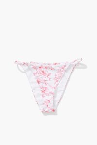 PINK/WHITE Floral Print String Bikini Bottoms, image 6