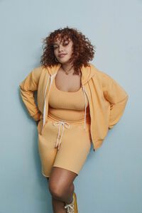 CANTALOUPE Plus Size French Terry Zip-Up Hoodie, image 1