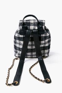 BLACK/WHITE Plaid Chain-Strap Backpack, image 3