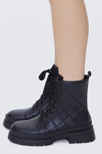 BLACK Quilted Lace-Up Booties, image 2
