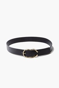 BLACK/GOLD Faux Leather Hip Belt, image 1