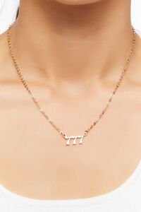 GOLD 777 Nameplate Chain Necklace, image 2
