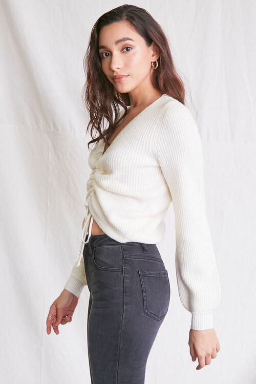 CREAM Ruched Drawstring Cropped Sweater, image 2