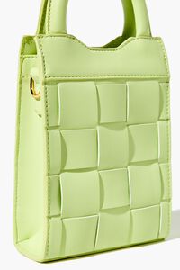 GREEN Faux Leather Crosshatch Quilted Crossbody Bag, image 6