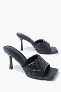 BLACK Quilted Square-Toe Heels, image 3