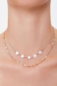 GOLD Star Charm Choker Necklace Set, image 1