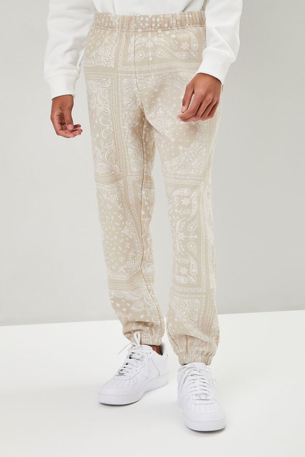 TAUPE/CREAM French Terry Joggers, image 2
